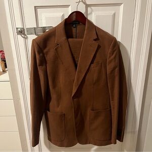 Banana Republic Chocolate Brown Cotton-Linen Suit